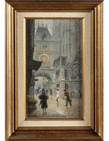 Léon-Jules LEMAITRE (1850-1905) La Rue du Gros Horloge