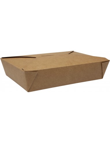 Boîtes repas biopack 1300ml carton blanc/brun (200 unités)