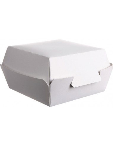 Boîtes géantes burger carton blanc 15x15x9cm (300 unités)