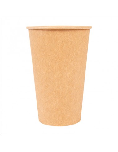 GOBELETS BOISSONS CHAUDES 1 PAROI 480 ML 300 + 18 PE G/M2 Ø9/6x13,2 CM MARRON CARTON (1000 UNITÉS) - REF. 233.02