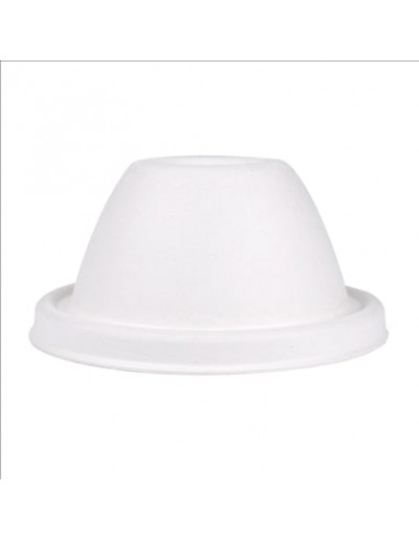 COUVERCLES HAUTS GOBELETS Ø9 CM 'BIONIC' 9x4,5 CM BLANC BAGASSE (1000 UNITÉS) - REF. 254.30