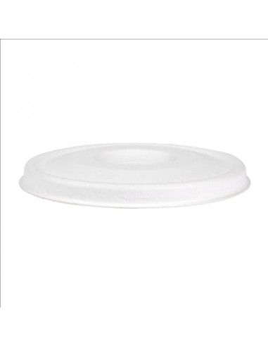 COUVERCLES POUR GOBELETS 8CM 'BIONIC' Ø 80 MM BLANC BAGASSE (1000 UNITÉS) - REF. 254.31