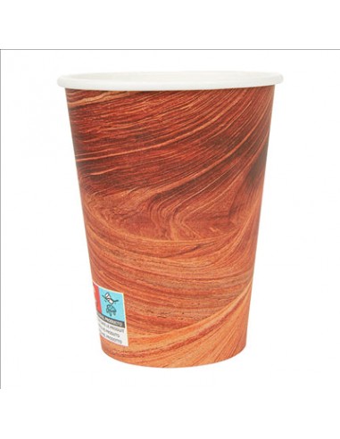 GOBELETS BOISSONS CHAUDES 1 PAROI 'ARIZONA' 480 ML 300 + 18 PE G/M2 Ø9/6x13,2 CM MARRON CARTON (1000 UNITÉS) - REF. 255.06